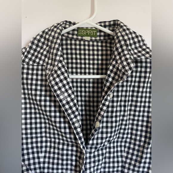 Vintage 90’s gingham cropped button up shirt - Picture 3 of 4